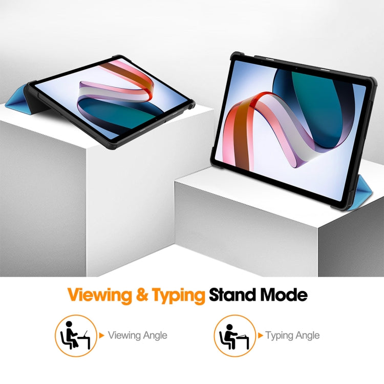 For Redmi Pad SE 11.0 ENKAY Tri-fold Custer Texture Leather Smart Tablet Case(Black) - free shipping - PMc TechLife - Order now!