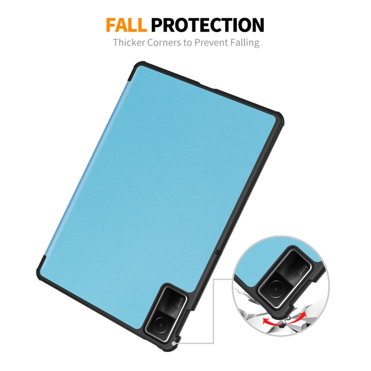 For Redmi Pad SE 11.0 ENKAY Tri-fold Custer Texture Leather Smart Tablet Case(Black) - free shipping - PMc TechLife - Order now!