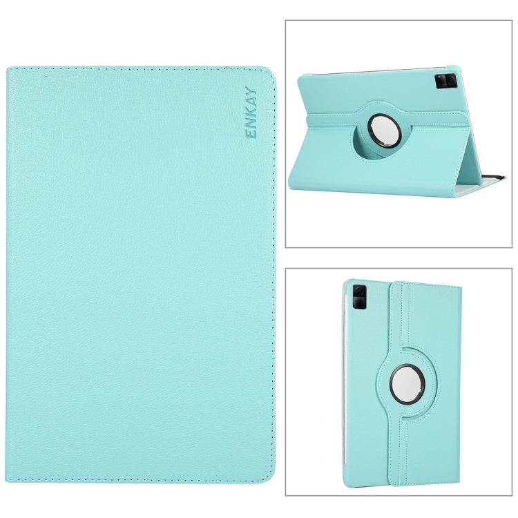 For Redmi Pad SE 11.0 ENKAY Hat-Prince 360 Degree Rotation Litchi Leather Smart Case(Light Blue) - free shipping - PMc TechLife - Order now!