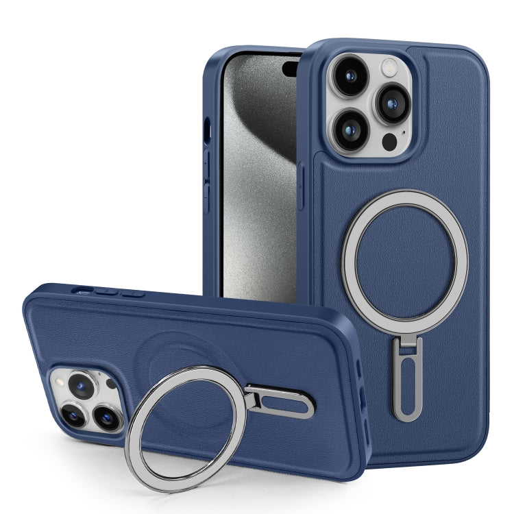 For iPhone 15 Pro Shield MagSafe Magnetic Holder Phone Case(Sierra Blue) - iPhone 15 Pro Cases by PMC TechLife | Online Shopping South Africa | PMC TechLife
