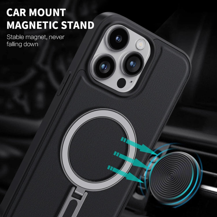 For iPhone 15 Pro Max Shield MagSafe Magnetic Holder Phone Case(Pink) - iPhone 15 Pro Max Cases by PMC TechLife | Online Shopping South Africa | PMC TechLife | Buy Now Pay Later Mobicred