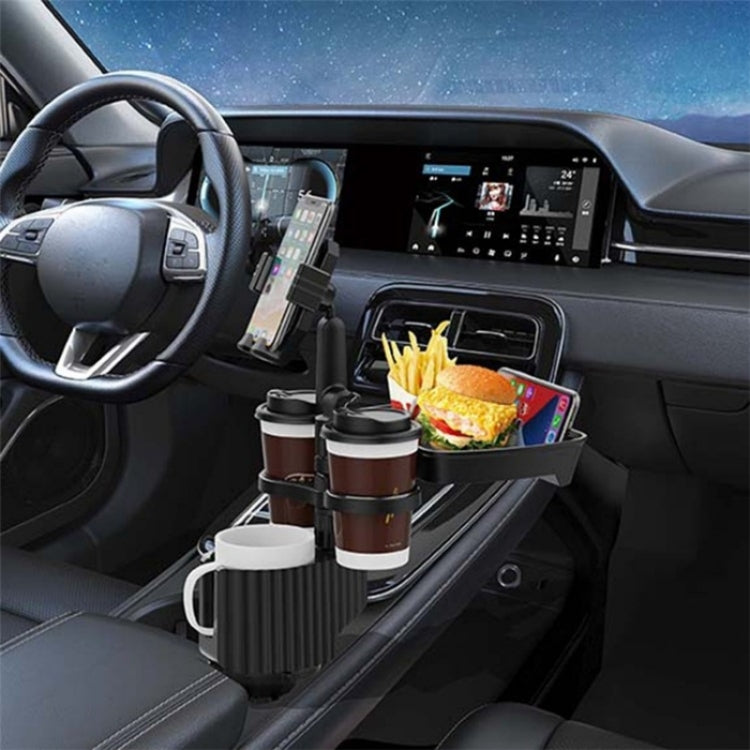 A06 Multifunctional Car Cup Mug Bottle Holder Mobile Phone Mount Stand Food Snack Tray Table(Grey) - Car Drink Holders by PMC TechLife | Online Shopping South Africa | PMC TechLife | Buy Now Pay Later Mobicred