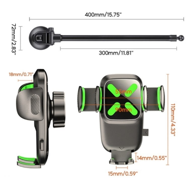 X034 Universal Truck Bus Dashboard Flexible Adjustable Windshield Suction Cup Car Phone Holder(Green) - Car Holders by PMC TechLife | Online Shopping South Africa | PMC TechLife | Buy Now Pay Later Mobicred