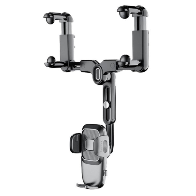R009 Universal Vehicle Retractable Phone Clip Holder Car Rearview Mirror Cell Phone Mount(Black) - Car Holders by PMC TechLife | Online Shopping South Africa | PMC TechLife | Buy Now Pay Later Mobicred