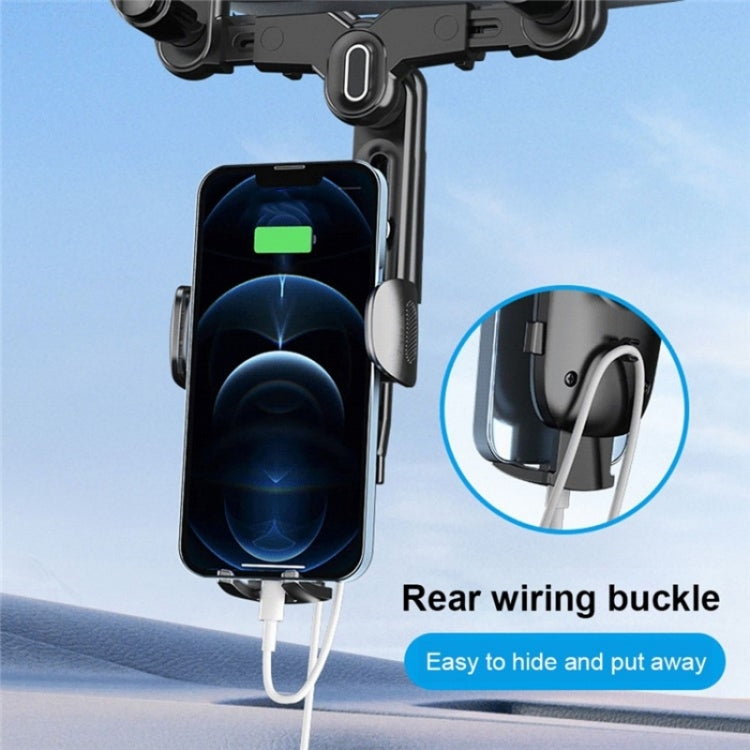 R009 Universal Vehicle Retractable Phone Clip Holder Car Rearview Mirror Cell Phone Mount(Black) - Car Holders by PMC TechLife | Online Shopping South Africa | PMC TechLife | Buy Now Pay Later Mobicred