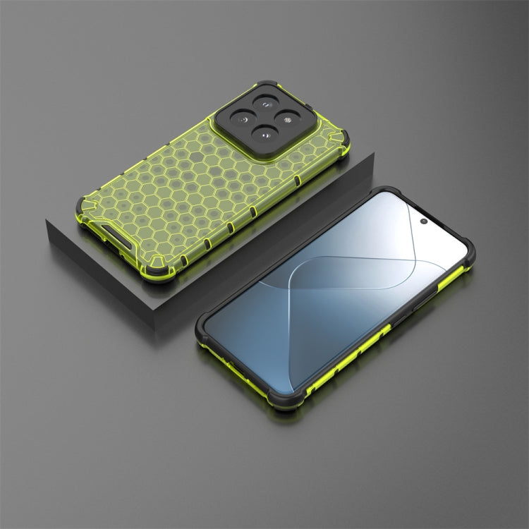 For Xiaomi 14 Pro Shockproof Honeycomb Phone Case(Green) - 14 Pro Cases by PMC TechLife | Online Shopping South Africa | PMC TechLife
