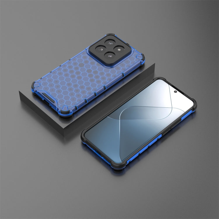 For Xiaomi 14 Pro Shockproof Honeycomb Phone Case(Blue) - 14 Pro Cases by PMC TechLife | Online Shopping South Africa | PMC TechLife | Buy Now Pay Later Mobicred