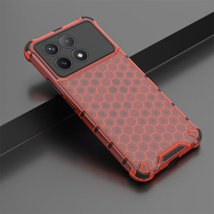 For Redmi K70 Shockproof Honeycomb Phone Case(Red) - Xiaomi Cases by PMC TechLife | Online Shopping South Africa | PMC TechLife