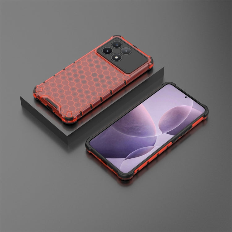 For Redmi K70 Shockproof Honeycomb Phone Case(Red) - Xiaomi Cases by PMC TechLife | Online Shopping South Africa | PMC TechLife