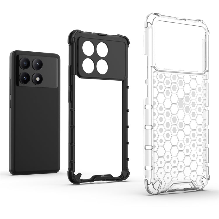 For Redmi K70E Shockproof Honeycomb Phone Case(Black) - K70E Cases by PMC TechLife | Online Shopping South Africa | PMC TechLife | Buy Now Pay Later Mobicred