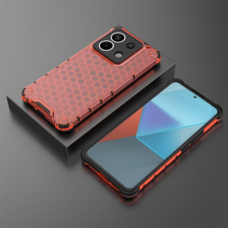 For Xiaomi Poco X6 Shockproof Honeycomb Phone Case(Red) - Xiaomi Cases by PMC TechLife | Online Shopping South Africa | PMC TechLife | Buy Now Pay Later Mobicred