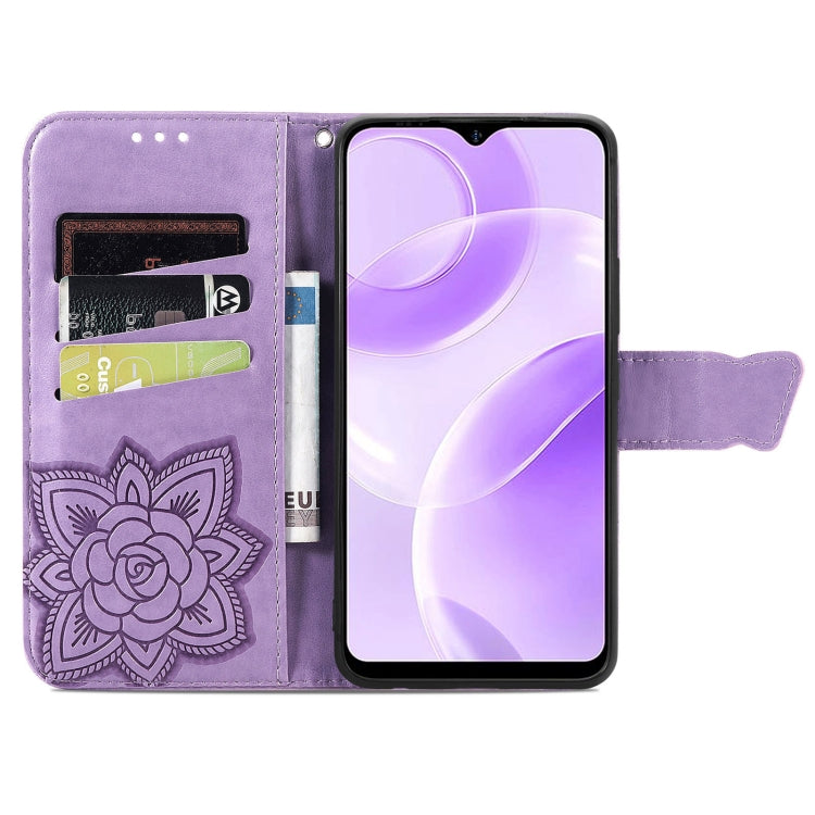 For Ulefone Note 15 Butterfly Love Flower Embossed Leather Phone Case(Lavender) - Ulefone Cases by PMC Jewellery | Online Shopping South Africa | PMC Jewellery | Buy Now Pay Later Mobicred