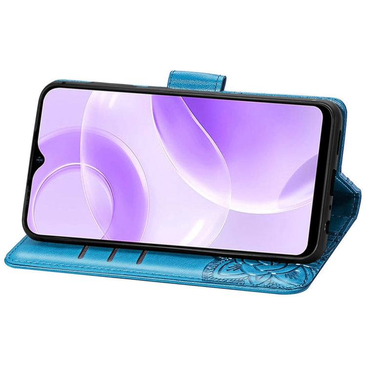 For Ulefone Note 15 Butterfly Love Flower Embossed Leather Phone Case(Blue) - Ulefone Cases by PMC Jewellery | Online Shopping South Africa | PMC Jewellery | Buy Now Pay Later Mobicred