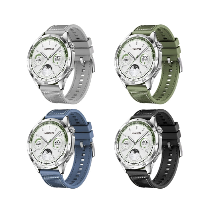 For Huawei Watch 4 Nylon Silicone Leather Watch Band(Black) - free shipping - PMC TechLife - Order now!