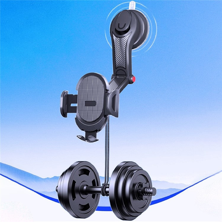ES33 Car Mobile Phone Holder Bracket Carbon Fiber 360 Degree Rotation Suction Cup Mount(Black) - Universal Car Holders by PMC TechLife | Online Shopping South Africa | PMC TechLife | Buy Now Pay Later Mobicred