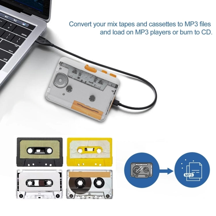 EZCAP 218SP Clear Stereo Walkman Cassette Player Portable Cassette Tape to MP3 Converter - Tape Converter by Ezcap | Online Shopping South Africa | PMC TechLife | Buy Now Pay Later Mobicred