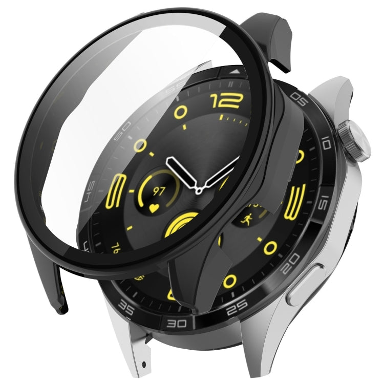 For Huawei Watch GT 4 46mm PC + Tempered Film Integrated Watch Protective Case(Black) - Watch Cases by PMC TechLife | Online Shopping South Africa | PMC TechLife | Buy Now Pay Later Mobicred
