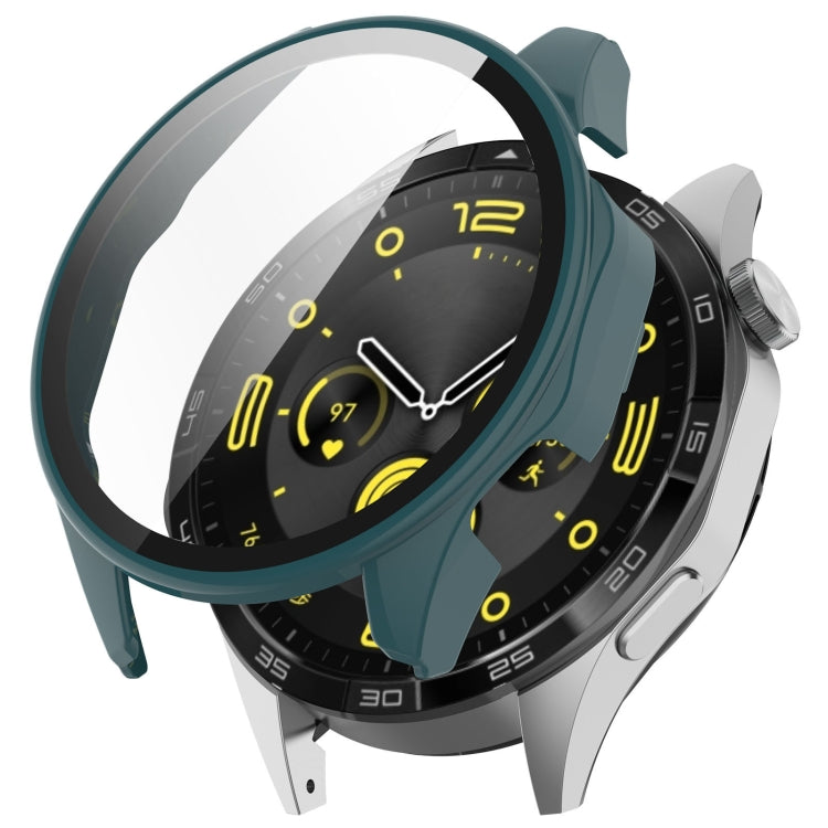 For Huawei Watch GT 4 46mm PC + Tempered Film Integrated Watch Protective Case(Green) - Watch Cases by PMC TechLife | Online Shopping South Africa | PMC TechLife | Buy Now Pay Later Mobicred