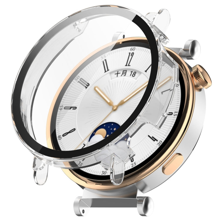 For Huawei Watch GT 4 41mm PC + Tempered Film Integrated Watch Protective Case(Transparent) - Watch Cases by PMC TechLife | Online Shopping South Africa | PMC TechLife