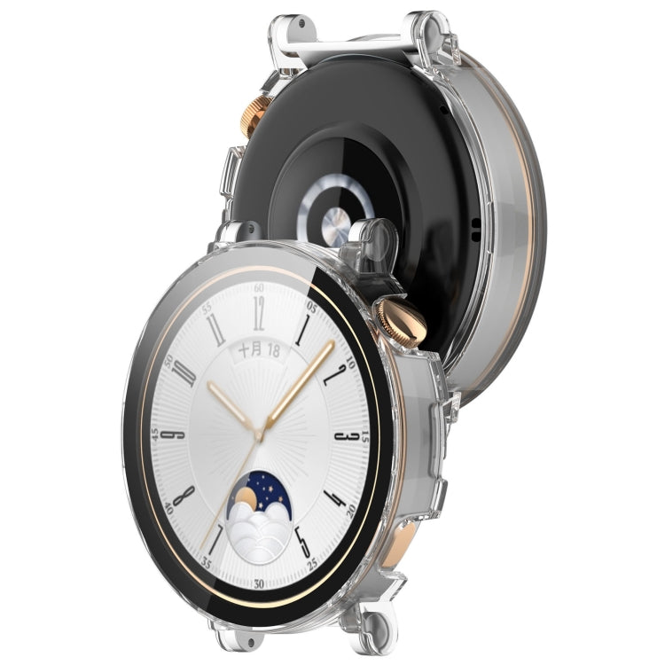 For Huawei Watch GT 4 41mm PC + Tempered Film Integrated Watch Protective Case(Ivory White) - Watch Cases by PMC TechLife | Online Shopping South Africa | PMC TechLife | Buy Now Pay Later Mobicred