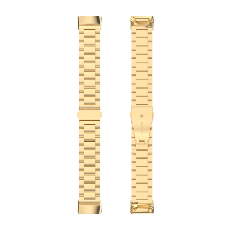 For Fitbit Charge 6 Three Beads Stainless Steel Metal Watch Band(Gold) - Watch Bands by PMC TechLife | Online Shopping South Africa | PMC TechLife | Buy Now Pay Later Mobicred