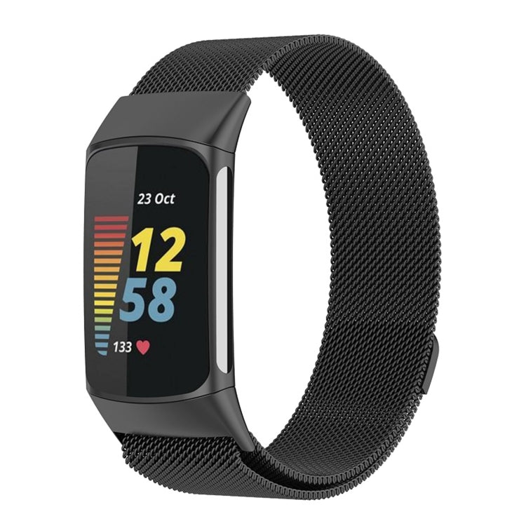 For Fitbit Charge 6 Milan Magnetic Metal Steel Mesh Watch Band(Black) - Watch Bands by PMC TechLife | Online Shopping South Africa | PMC TechLife | Buy Now Pay Later Mobicred