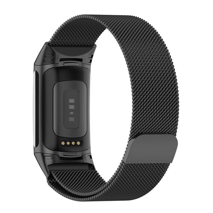 For Fitbit Charge 6 Milan Magnetic Metal Steel Mesh Watch Band(Black) - Watch Bands by PMC TechLife | Online Shopping South Africa | PMC TechLife | Buy Now Pay Later Mobicred