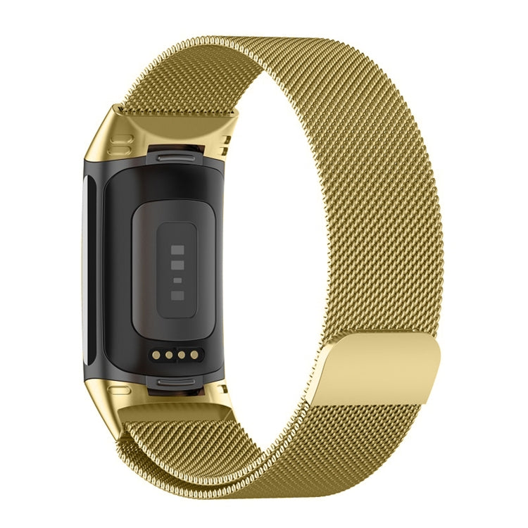 For Fitbit Charge 6 Milan Magnetic Metal Steel Mesh Watch Band(Gold) - free shipping - PMC TechLife - Order now!