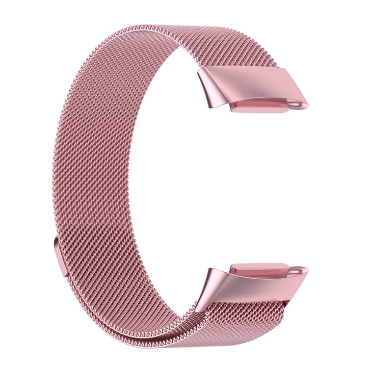 For Fitbit Charge 6 Milan Magnetic Metal Steel Mesh Watch Band(Pink) - Watch Bands by PMC TechLife | Online Shopping South Africa | PMC TechLife | Buy Now Pay Later Mobicred