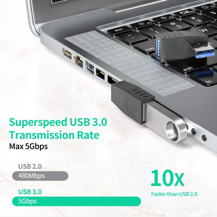 ENKAY USB 3.0 Adapter 90 Degree Angle Male to Female Combo Coupler Extender Connector, Angle:Vertical Up - USB 3.0 by ENKAY | Online Shopping South Africa | PMC TechLife | Buy Now Pay Later Mobicred