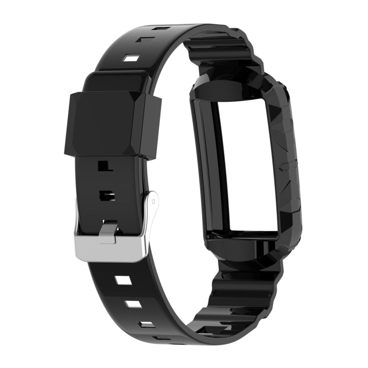 For Fitbit Charge 6 / 5 / 4 / 3 Armor Integrated TPU Watch Band(Black) - Watch Bands by PMC TechLife | Online Shopping South Africa | PMC TechLife | Buy Now Pay Later Mobicred