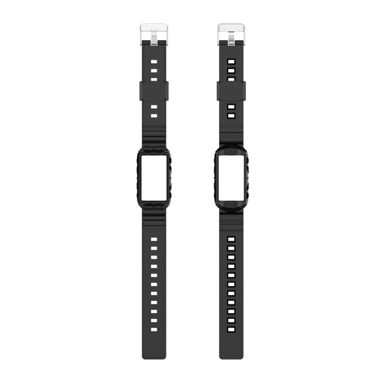 For Fitbit Charge 6 / 5 / 4 / 3 Armor Integrated TPU Watch Band(Black) - Watch Bands by PMC TechLife | Online Shopping South Africa | PMC TechLife | Buy Now Pay Later Mobicred