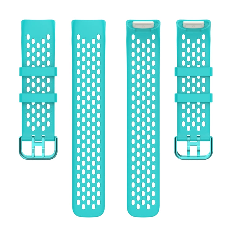 For Fitbit Charge 6 Solid Color Breathable Sports Silicone Watch Band(Teal Green) - Watch Bands by PMC TechLife | Online Shopping South Africa | PMC TechLife | Buy Now Pay Later Mobicred