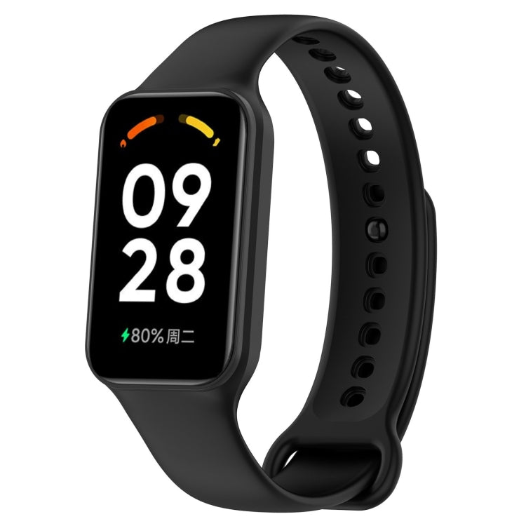 For Xiaomi Mi Band 8 Active Solid Color Integrated Silicone Watch Band(Black) - free shipping - PMC TechLife - Order now!