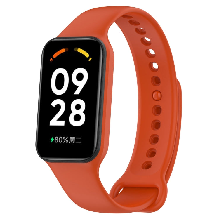 For Xiaomi Mi Band 8 Active Solid Color Integrated Silicone Watch Band(Orange) - free shipping - PMC TechLife - Order now!