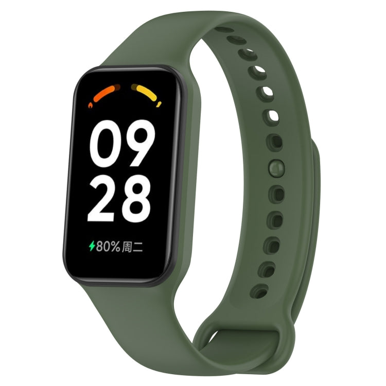 For Xiaomi Mi Band 8 Active Solid Color Integrated Silicone Watch Band(Army Green) - Watch Bands by PMC TechLife | Online Shopping South Africa | PMC TechLife | Buy Now Pay Later Mobicred