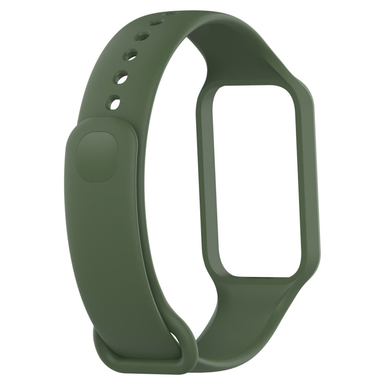 For Xiaomi Mi Band 8 Active Solid Color Integrated Silicone Watch Band(Army Green) - Watch Bands by PMC TechLife | Online Shopping South Africa | PMC TechLife | Buy Now Pay Later Mobicred