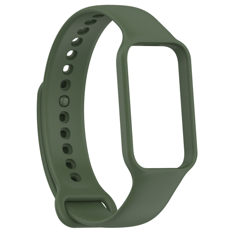 For Xiaomi Mi Band 8 Active Solid Color Integrated Silicone Watch Band(Army Green) - Watch Bands by PMC TechLife | Online Shopping South Africa | PMC TechLife | Buy Now Pay Later Mobicred