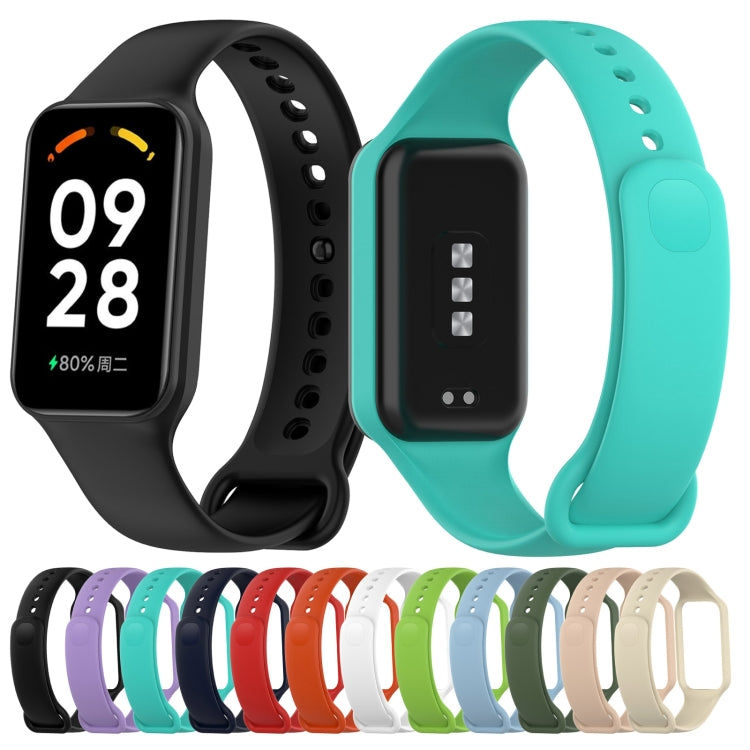 For Xiaomi Mi Band 8 Active Solid Color Integrated Silicone Watch Band(Black) - free shipping - PMC TechLife - Order now!