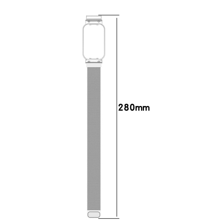 For Xiaomi Mi Band 8 Active Milan Magnetic Metal Steel Mesh Watch Band + Watch Frame(Rose Gold) - free shipping - PMC TechLife - Order now!