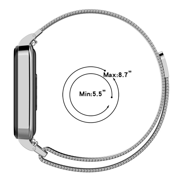 For Xiaomi Mi Band 8 Active Milan Magnetic Metal Steel Mesh Watch Band + Watch Frame(Rose Gold) - free shipping - PMC TechLife - Order now!