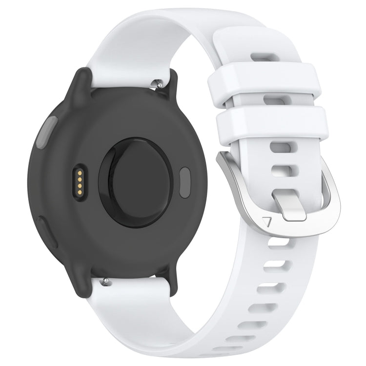 For Garmin Forerunner 158 / 55 Liquid Glossy Silver Buckle Silicone Watch Band(White) - free shipping - PMC TechLife - Order now!