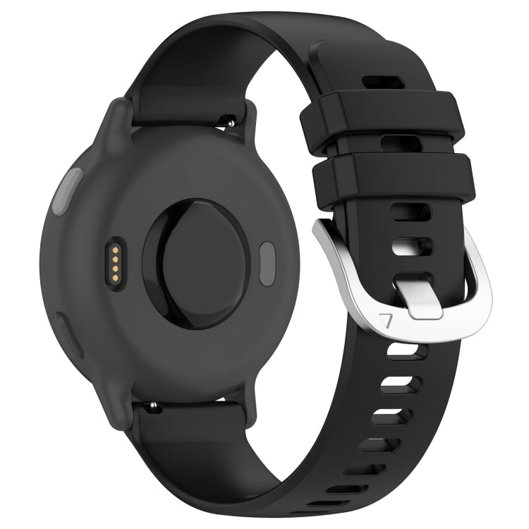 For Garmin VivoMove Luxe / Garminmove Luxe Liquid Glossy Silver Buckle Silicone Watch Band(Black) - free shipping - PMC TechLife - Order now!