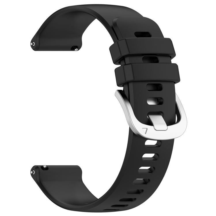 For Garmin VivoMove Luxe / Garminmove Luxe Liquid Glossy Silver Buckle Silicone Watch Band(Black) - free shipping - PMC TechLife - Order now!