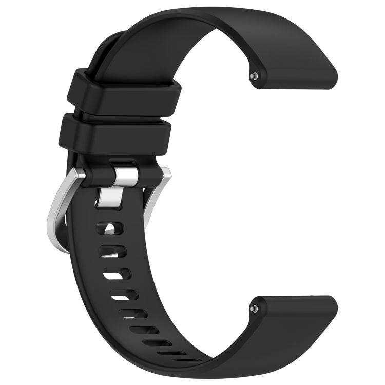 For Garmin VivoMove Luxe / Garminmove Luxe Liquid Glossy Silver Buckle Silicone Watch Band(Black) - free shipping - PMC TechLife - Order now!