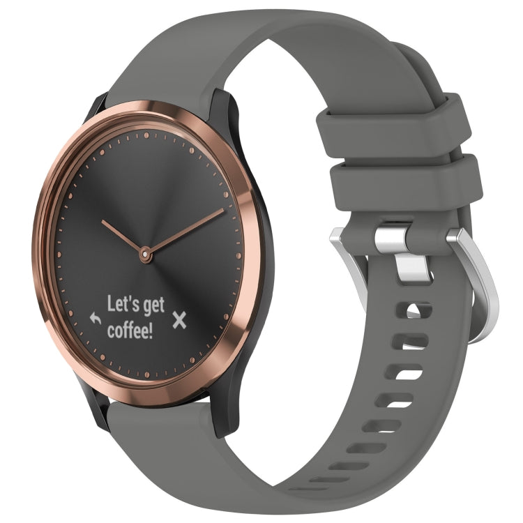 For Garmin Vivomove HR Sport Liquid Glossy Silver Buckle Silicone Watch Band(Gray) - free shipping - PMC TechLife - Order now!