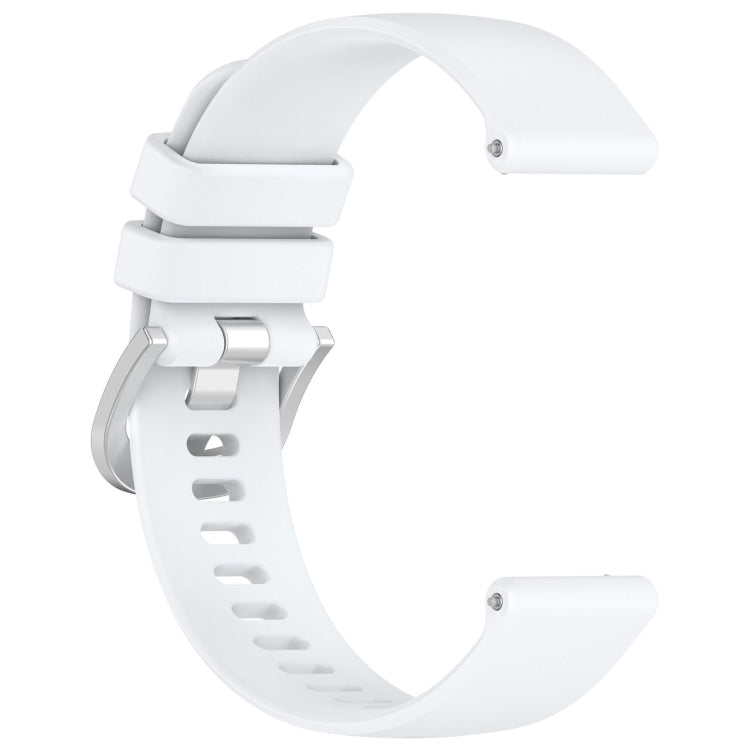 For Garmin Vivomove HR Sport Liquid Glossy Silver Buckle Silicone Watch Band(White) - free shipping - PMC TechLife - Order now!