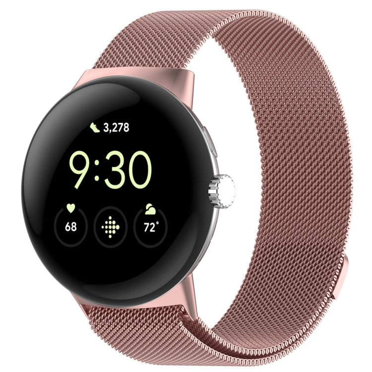 For Google Pixel Watch 2 Milan Magnetic Steel Mesh Watch Band(Pink) - Watch Cases by PMC TechLife | Online Shopping South Africa | PMC TechLife | Buy Now Pay Later Mobicred