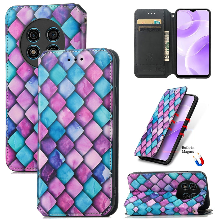 For Ulefone Note 15 CaseNeo Colorful Magnetic Leather Phone Case(Purple Scales) - free shipping - PMC Jewellery - Order now!
