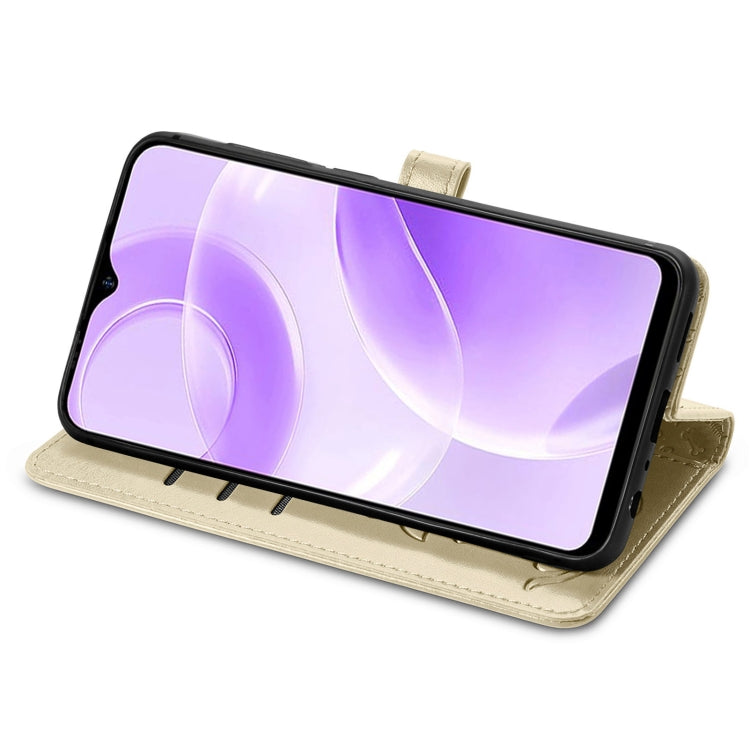 For Ulefone Note 15 Cat and Dog Embossed Leather Phone Case(Gold) - Ulefone Cases by PMC Jewellery | Online Shopping South Africa | PMC Jewellery | Buy Now Pay Later Mobicred